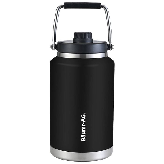 BAUMR-AG 3.8L Double Wall Insulated Stainless Steel Water Bottle with Handle, Black
