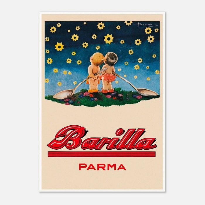 Galrie Barilla Parma Star Gazing Vintage Poster Framed Art Print for Home Decor, Poster Only, 70 x 100cm (28 x 40inch)