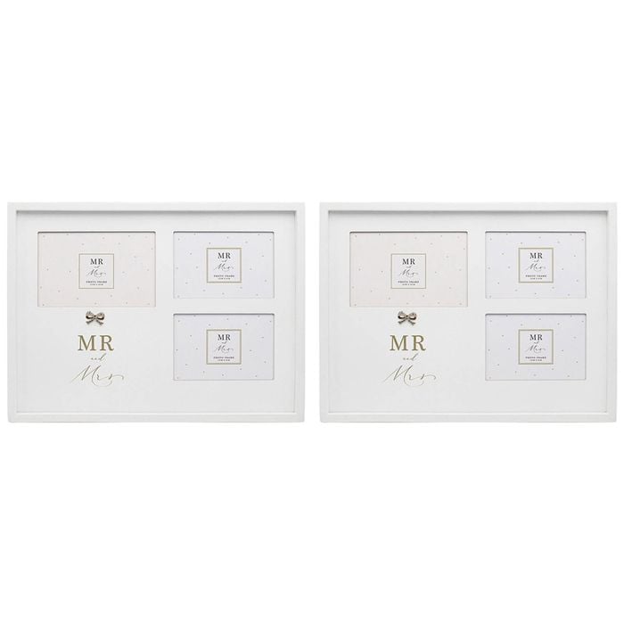 2PK Gibson Gifts Jewelled Mr & Mrs Collage Photo Frame 36x27cm
