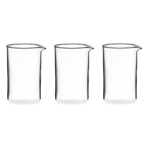 3PK Coffee Culture Glass Replacement Coffee Press Carafe Container 600ml Clear