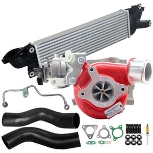 Gen1 High Flow Turbo+50mm Intercooler & Hoses And Genuine Oil Feed Pipe For Mitsubishi Triton Mr 4n15 2.4l