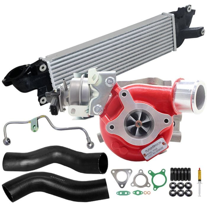 Gen1 High Flow Turbo+50mm Intercooler & Hoses And Genuine Oil Feed Pipe For Mitsubishi Triton Mr 4n15 2.4l
