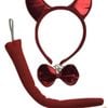 3pcs Set Animal Costume Dress Up Party Bow Tie Tail Ears Book Week Red Devil