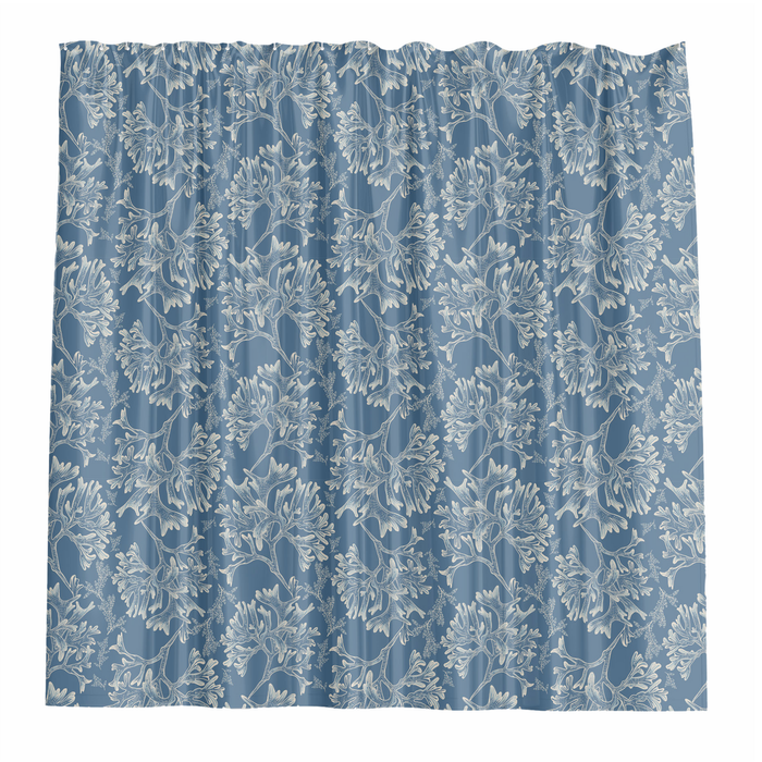 Barelli 180 x 180cm Coral Blue Polyester Shower Curtain