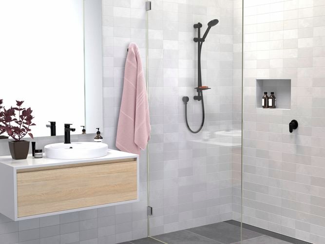 Flexispray Havana Collection in Matte Black with rail shower