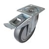 Easyroll 125mm 100kg Grey Rubber Heavy Duty Swivel Brake Castor