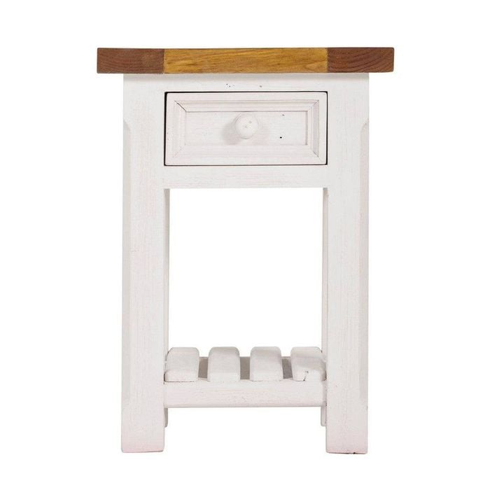 Tuscan Side Table with Slatted Shelf