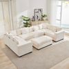 Homfurn 360cm U Shape Oversized Modular Sectional Sofa, Corduroy Large Sectional Couches, 4 Seater Corner Couche