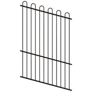 ProtectorAl 0350-1200W x 1800H Satin Black Loop Top Pool Fence Panel Raked Up to 15º - Black