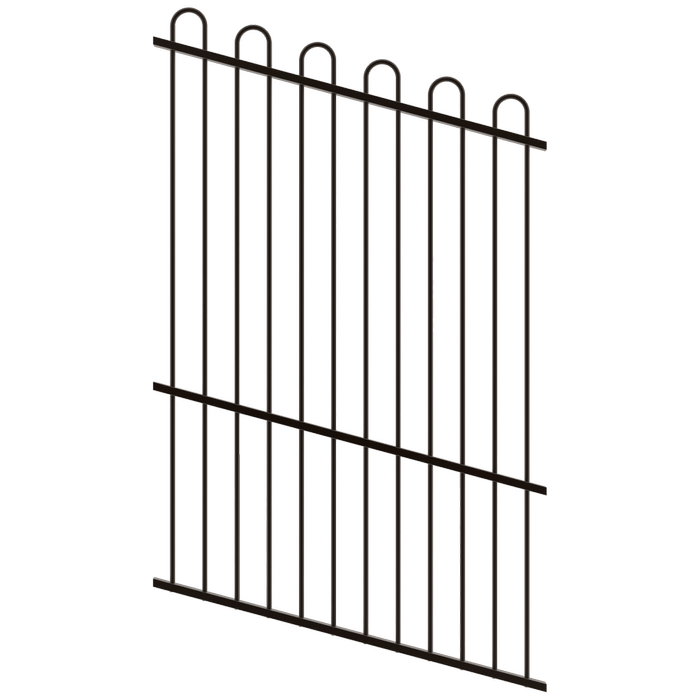 ProtectorAl 0350-1200W x 1800H Satin Black Loop Top Pool Fence Panel Raked Up to 15º - Black
