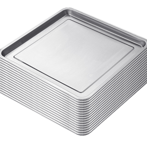 40x40cm Stainless Steel Pan Trays - 16 Pack - Silver | Stainless Steel | Small