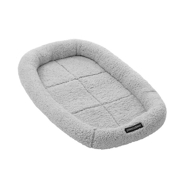 Paws & Claws Sherpa Crate/Carrier Cushion/Mattress Pet Dog 75x45cm Medium GRY
