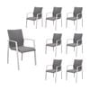 Ataman 8pc Set Aluminium Outdoor Dining Chair White