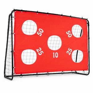 Costway Soccer Goal Soccer Training Equipment w/Removable Target Cloth & Tear-Resistant Net-Red
