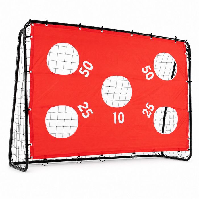 Costway Soccer Goal Soccer Training Equipment w/Removable Target Cloth & Tear-Resistant Net-Red