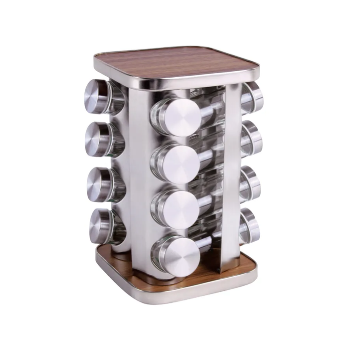 Clevinger Rotating Herbs & Spice Rack Organiser Set with 16 Jars