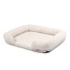 Charlie's  Teddy Fleece Orthopedic Memory Foam Sofa Dog Bed with Bolster - Cream - Small
