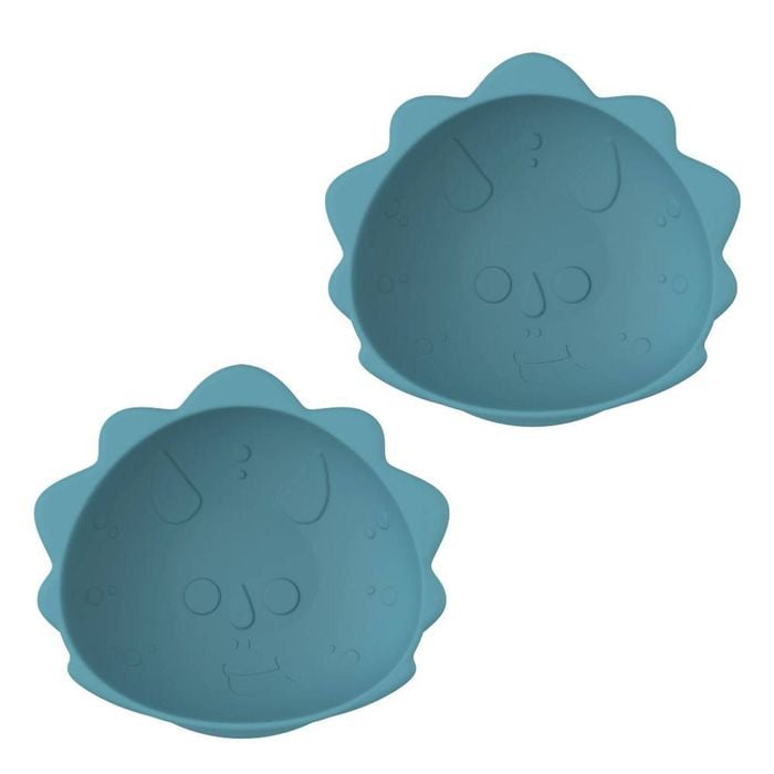 Melii Luxe Set Of 2 Silicone Suction Bowls - Dinosaur