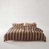 Brown Stripe 100% Cotton Quilt Cover Set - King Size