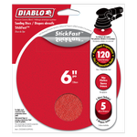 Diablo 150mm 120 Grit Abrasive Random Orbital Sheet - 5 Pack