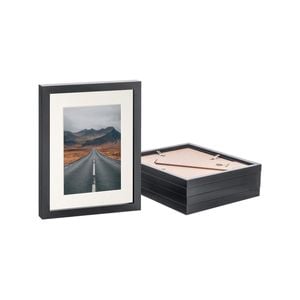 Nicola Spring Photo Frames with 5" x 7" Mount - 8" x 10" - Black - Pack of 5