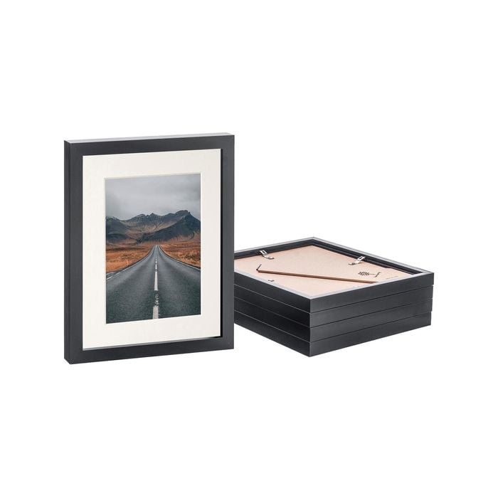Nicola Spring Photo Frames with 5" x 7" Mount - 8" x 10" - Black - Pack of 5
