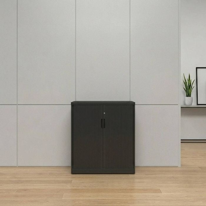 OLG Tempo Tambour Cabinet Narrow Standard Black W900mm x D450mm x H1020mm