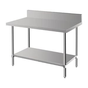 Vogue Stainless Steel Table Premium With Splashback 600mm Commercial Kitchen Preparation Table