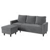 Levede 3-Seater L-Shaped Convertible Sofa with Ottoman 195CM Grey