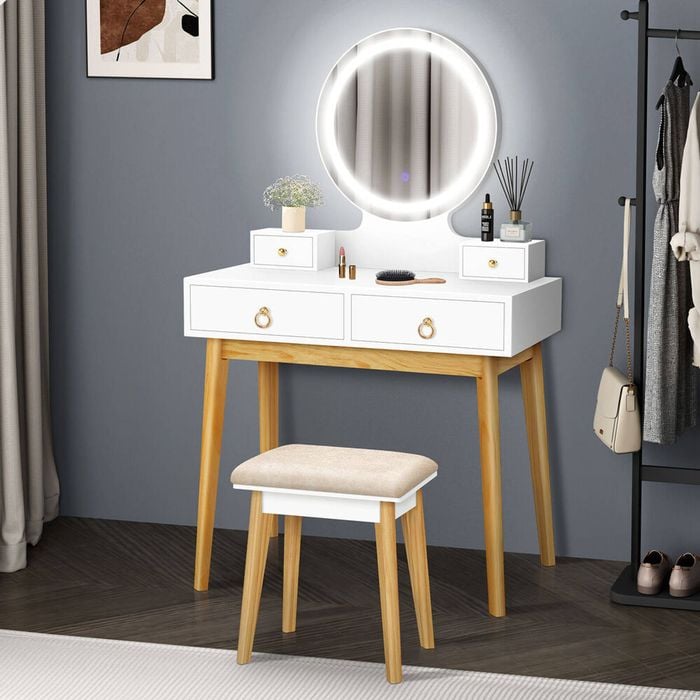 Alfordson Dressing Table Stool Set White