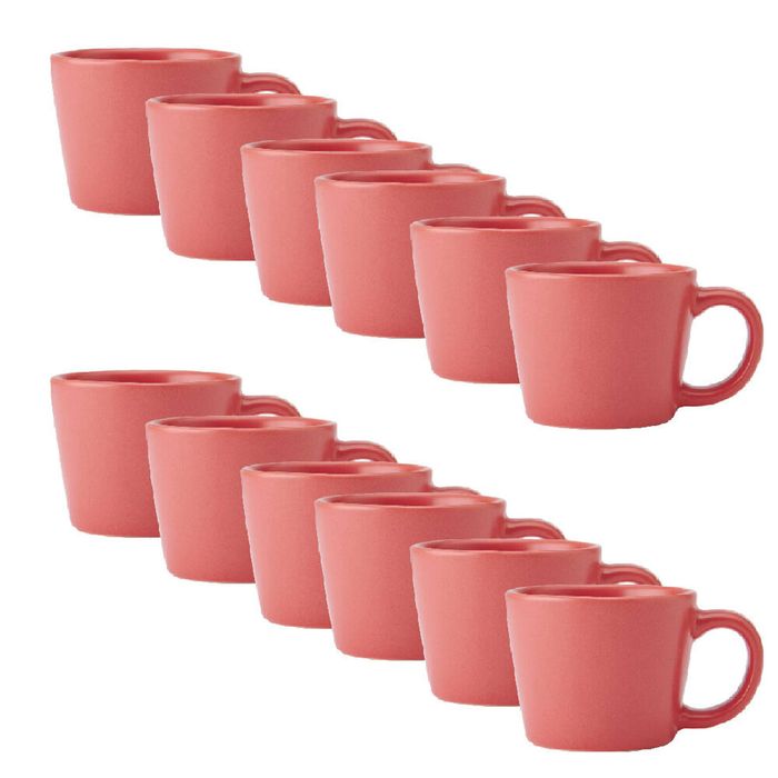 12pk La Cafetiere Ceramic Coffee Espresso Drinking Cup Mug 8x8x5cm Red