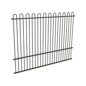 ProtectorAl 2400 x 1800mm Woodland Grey Aluminium Pool Fence Panel Loop Top With Mid Rail