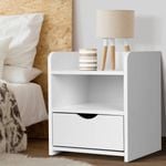 Artiss White 1 Drawer Bedside Table
