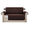 Smarcute 2 Seater Quilted Reversible Sofa Cover with Straps Brown