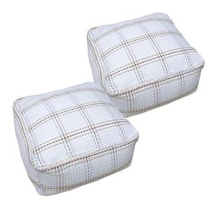 SOGA 2 Pack 40cm Pouffe Cushions Polyester Cotton with EPP Filling