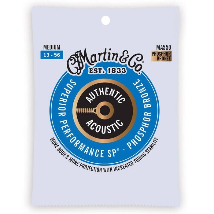 Martin Guitar MA550 Authentic Acoustic Strings 92/8 Phosphor Bronze Medium