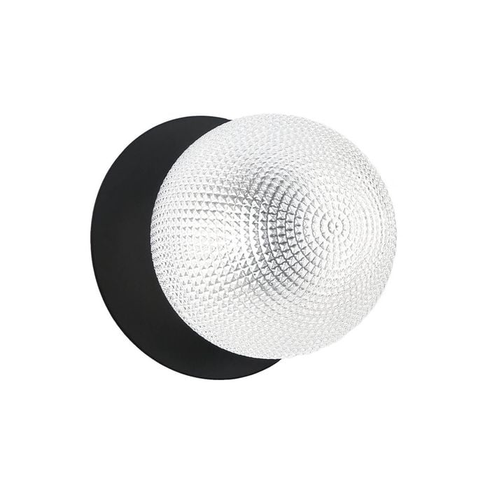 Lexi Lighting Odessa Diamond Cut Glass Led Wall Light With Black Base - White/large