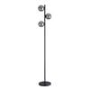 Oriel Lighting Valcross 3lt Decorative Floor Lamp With Smoke Glass Spheres Black