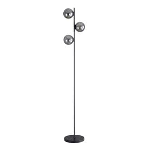 Oriel Lighting Valcross 3lt Decorative Floor Lamp With Smoke Glass Spheres Black