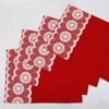Rapee Set of 4 Cotton Lacey Red Table Placemats 33 x 45 cm