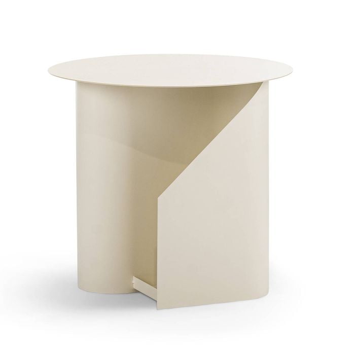 Zeke 45cm Beige Cream Round Side Table