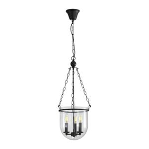Oriel Lighting Weston Traditional Glass Pendant Light Black