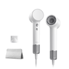 Laifen Mini High-Speed Hair Dryer – Arctic White with smooth nozzle and storage bag included.