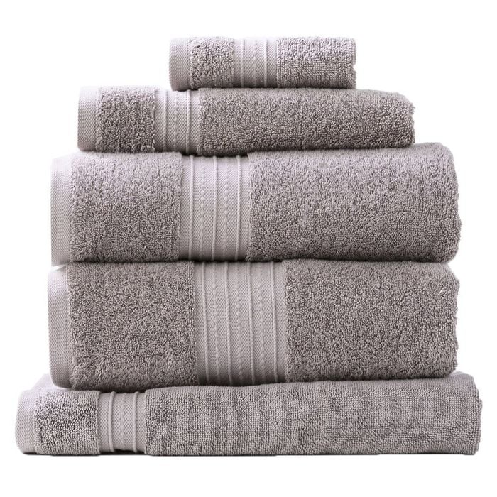 5pc Renee Taylor Towel Set Brentwood 650 Gsm Low Twist Cotton Whisper