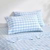 Dreamaker Lola Washed Cotton Yarn Dyed Gingham Standard Pillowcase Sky Twin Pack