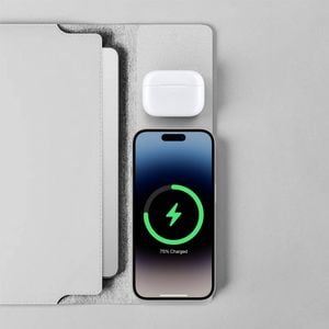 Laser Wireless Charging Laptop Sleeve Up to 16 Inch Grey