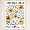 Galrie Stunning Abstract Floral Art Print Flower Market California, Wood Frame, 70 x 100cm (28 x 40inch)