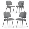 Familand Dining Chairs Set of 4 Padded Seat Kitchen Living Room Chair Corduroy in Grey