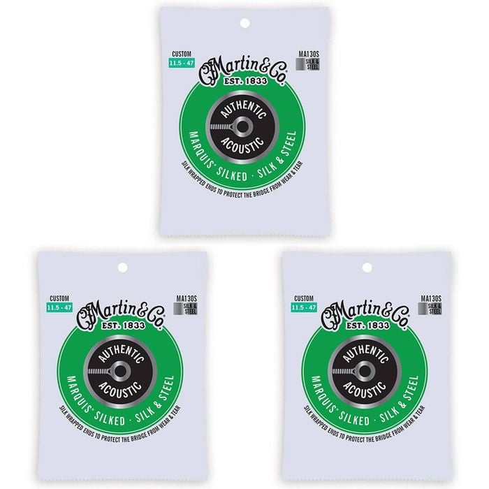 3PK Martin Guitar MA130S Authentic Acoustic Marquis Silked Strings Custom