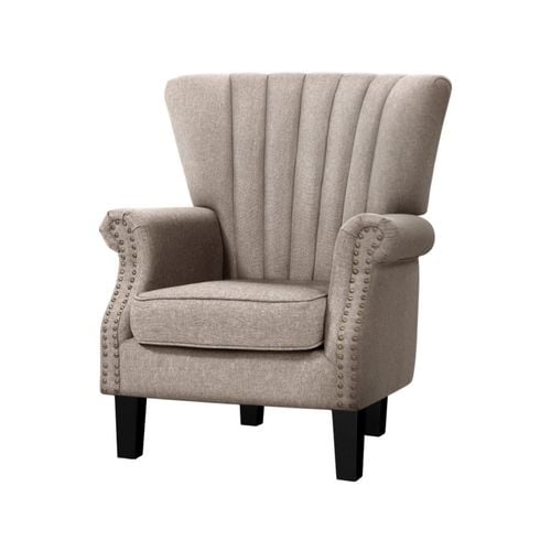 Artiss Armchair Wingback Beige Andrew Bunnings Australia